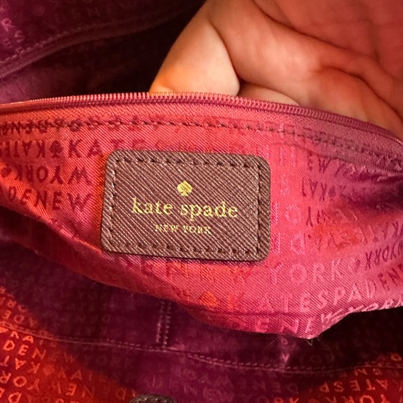 Kate Spade Purple Leather Tote Bag Elegant Design - Picture 11 of 11